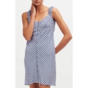 Madewell Blue Floral Button-Front Midi Dress Size 8